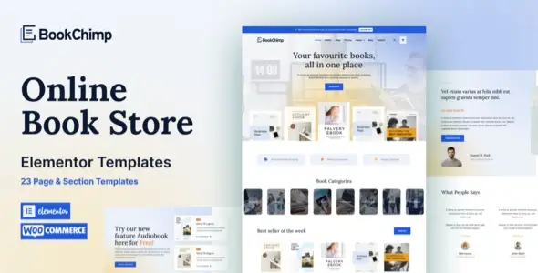 BookChimp – Online Book Store Website Elementor Template Kit